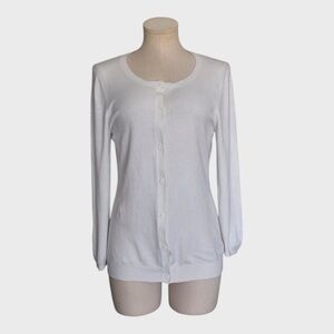 Melrose Chic Button Front Cardigan Lightweight Knit Sweater